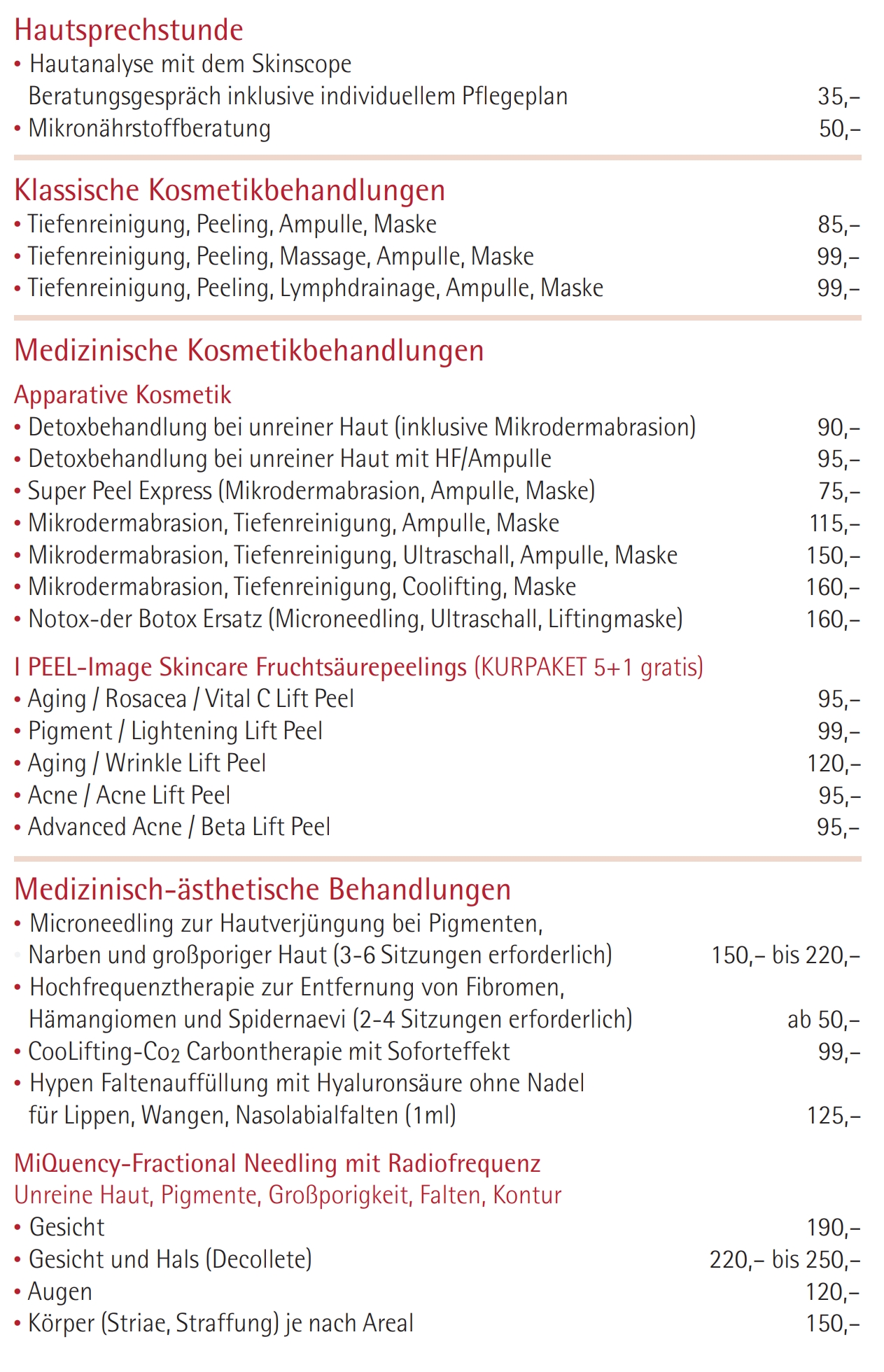 Preisliste 1 ©MedStyle