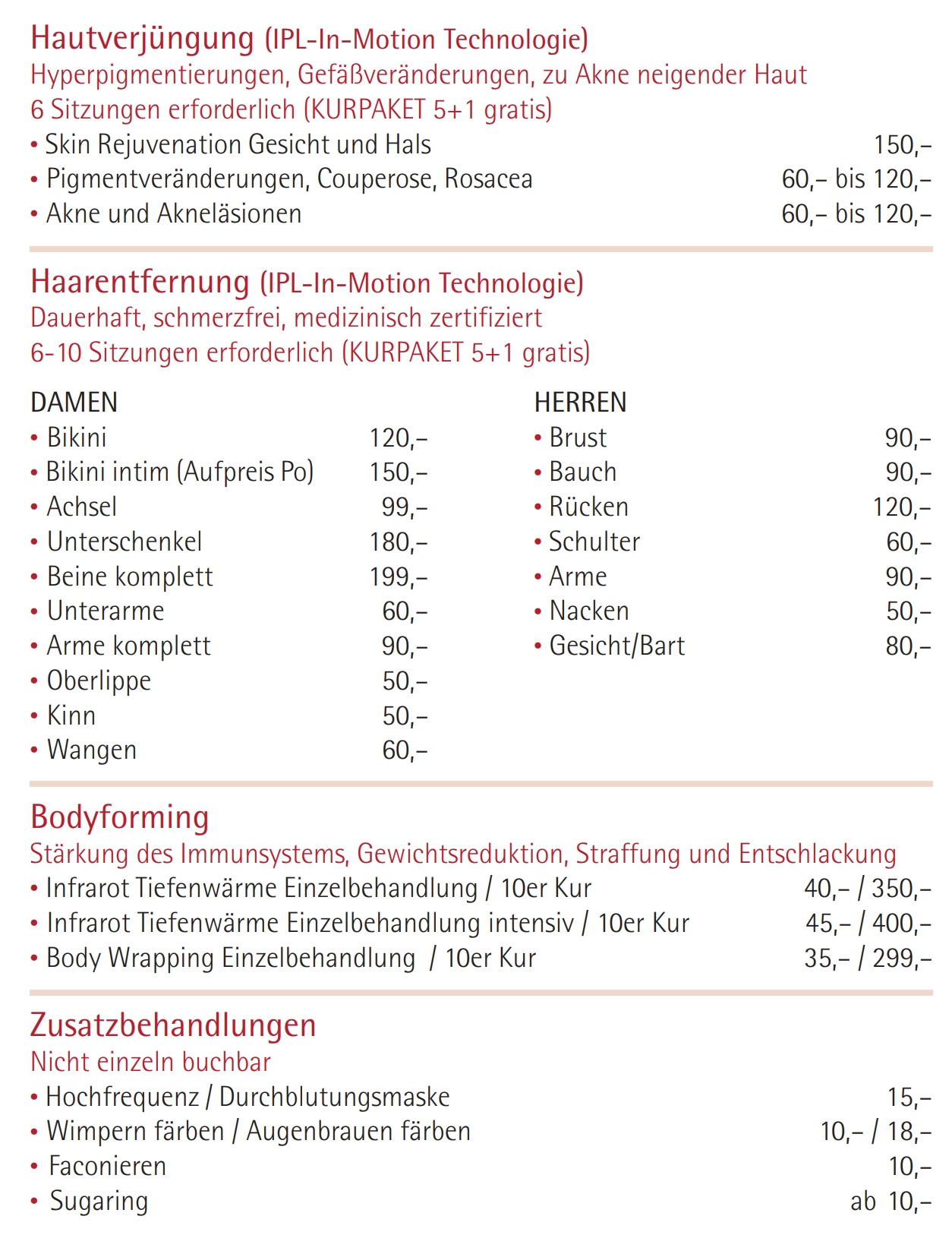 Preisliste 2 ©MedStyle
